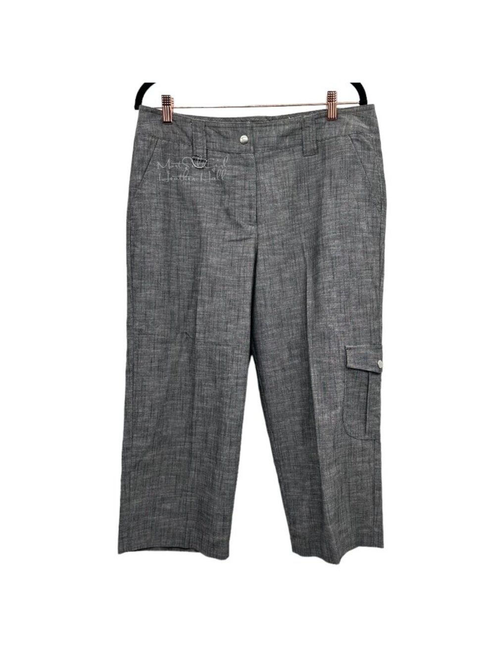 Larry Levine Gray Stretch Capris Size 12